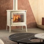Hergom Shelburne – 9 kW Gusseisen-Kaminofen im Vintage-Design mit Emaille BEIGE