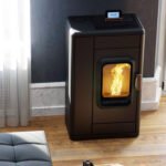 Austroflamm Ruby Pelletofen Dark Anthracite – 8 kW Design-Pelletofen mit Keramikverkleidung