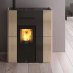 Edilkamin Blade H 15 Evo wasserführender Pelletofen – 15,3 kW, Keramik Beige, effizient & modern