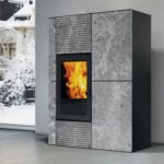 Edilkamin Blade12++ Evo Pelletofen Naturstein – 12,1 kW, A+, Slim 34,5 cm, Kanalisierbar & WiFi