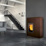Edilkamin Blade12++ Evo Pelletofen Bronze – 12,1 kW, A+, Kanalisierbar, Slim-Design 34,5 cm