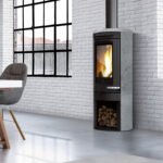 Edilkamin Tally Evo Kaminofen – 8,1 kW, hohe Effizienz, große Sichtscheibe, Naturstein/Stahl, A+ Heizleistung