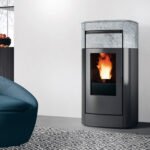 Edilkamin Vyda EVO Pelletofen – 14,8 kW, modernen Design, Natursteinverkleidung & Warmluftkanalisierung