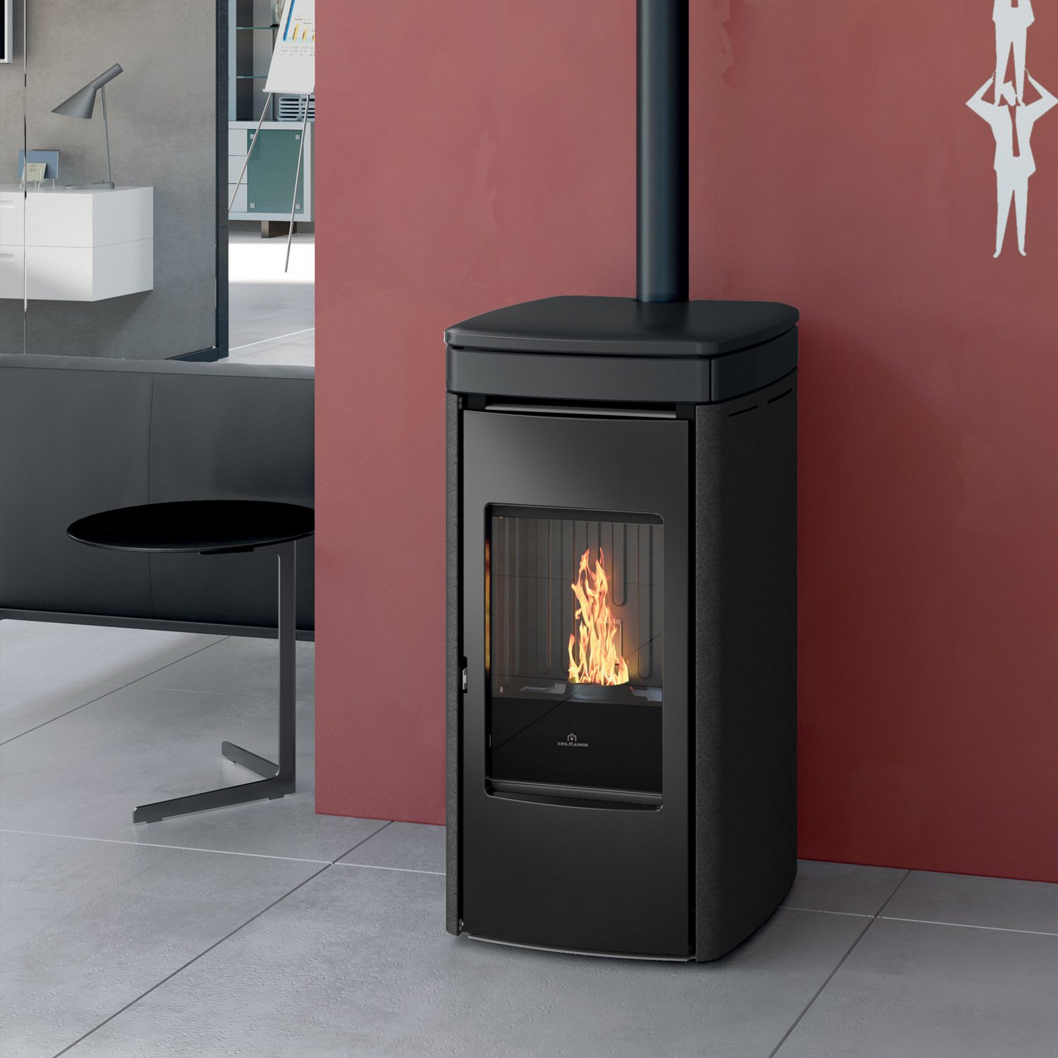 Edilkamin Yana Pelletofen Keramik Schwarz Edilkamin Yana Pelletofen 6,9 kW – Keramik Schwarz | WLAN, Wochenprogrammierung & Relax-Funktion – Bild 1