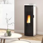 Extraflame Amika Evo Pelletofen Weiß – 8 kW, 85 % Wirkungsgrad, leise & effizient – Moderner Pelletkamin für 230 m³