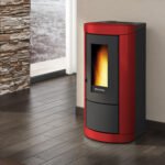 Extraflame Evolution Line Mietta Evo 16 Pelletofen – 9 kW, Bordeaux, 93,1 % Effizienz, raumluftunabhängig