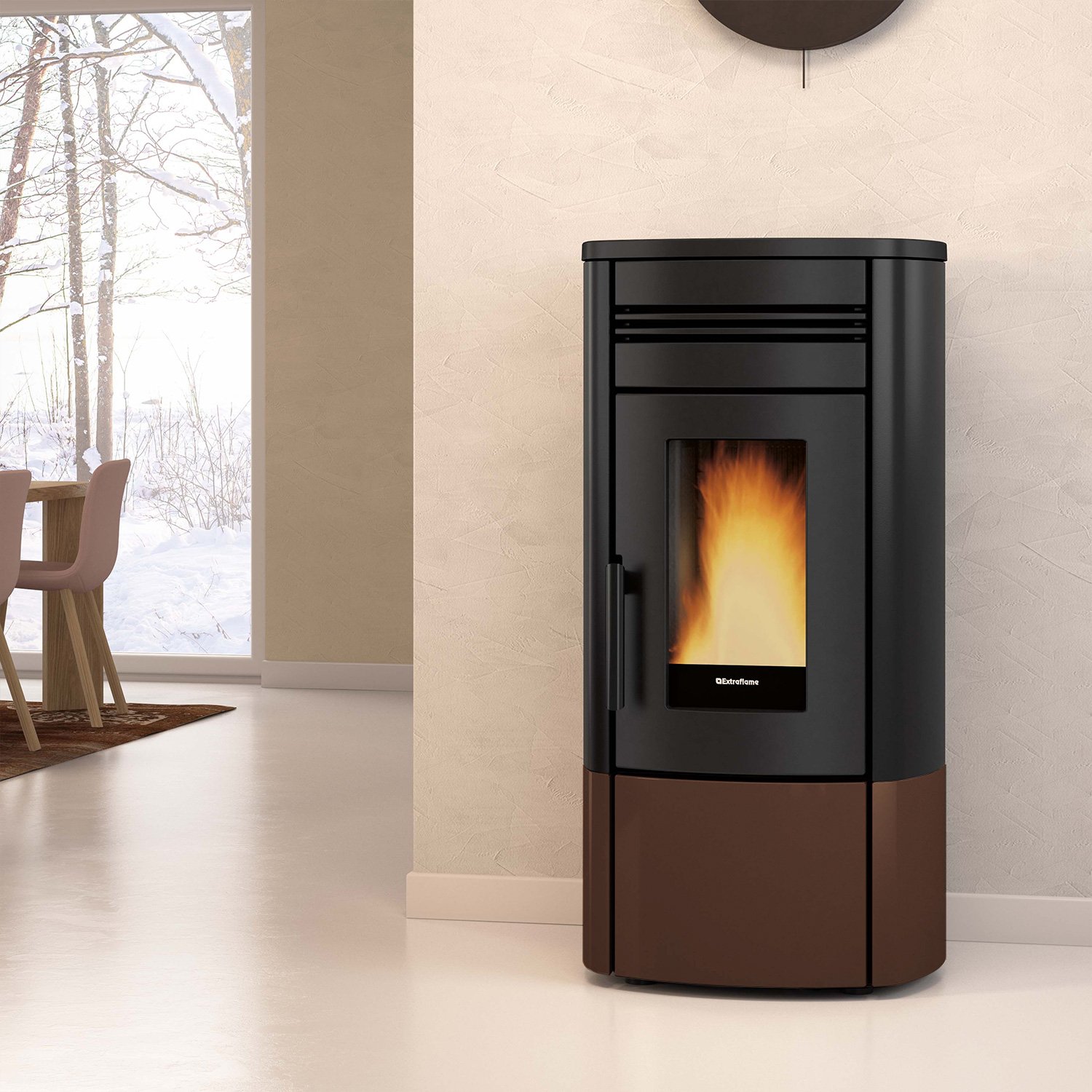 Extraflame Evolution Line Noris Plus Pelletofen Stahl Bronze Extraflame Noris Plus Pelletofen – 12 kW, kanalisierbar, Stahlverkleidung, hohe Effizienz – Bild 1