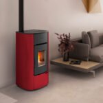Extraflame Mariella Pelletofen Bordeaux – 7 kW, 92 % Wirkungsgrad, eleganter Premium-Pelletofen für 201 m³