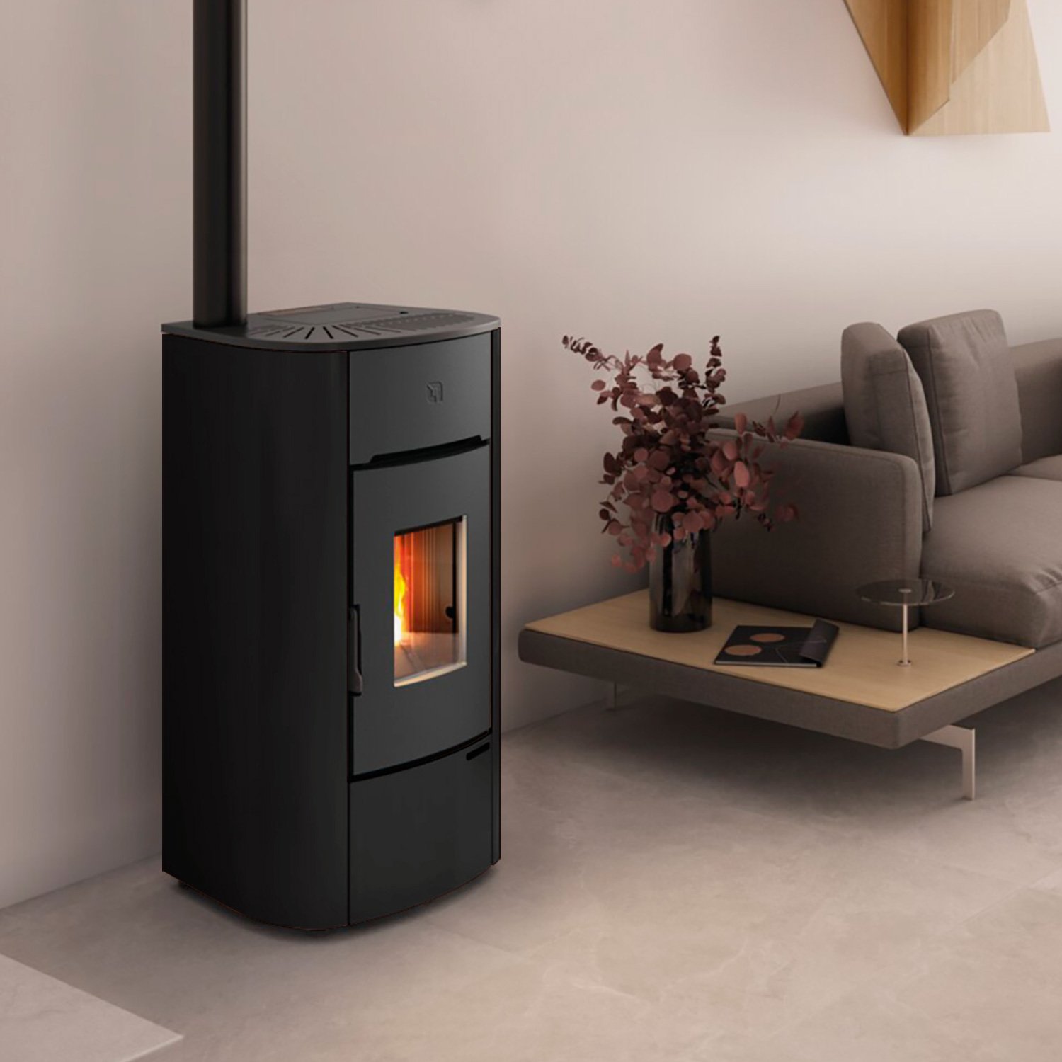 Extraflame Mariella Pelletofen Schwarz Extraflame Mariella Pelletofen Schwarz – 7 kW, 92 % Wirkungsgrad, eleganter Pelletofen für 201 m³ – Bild 1