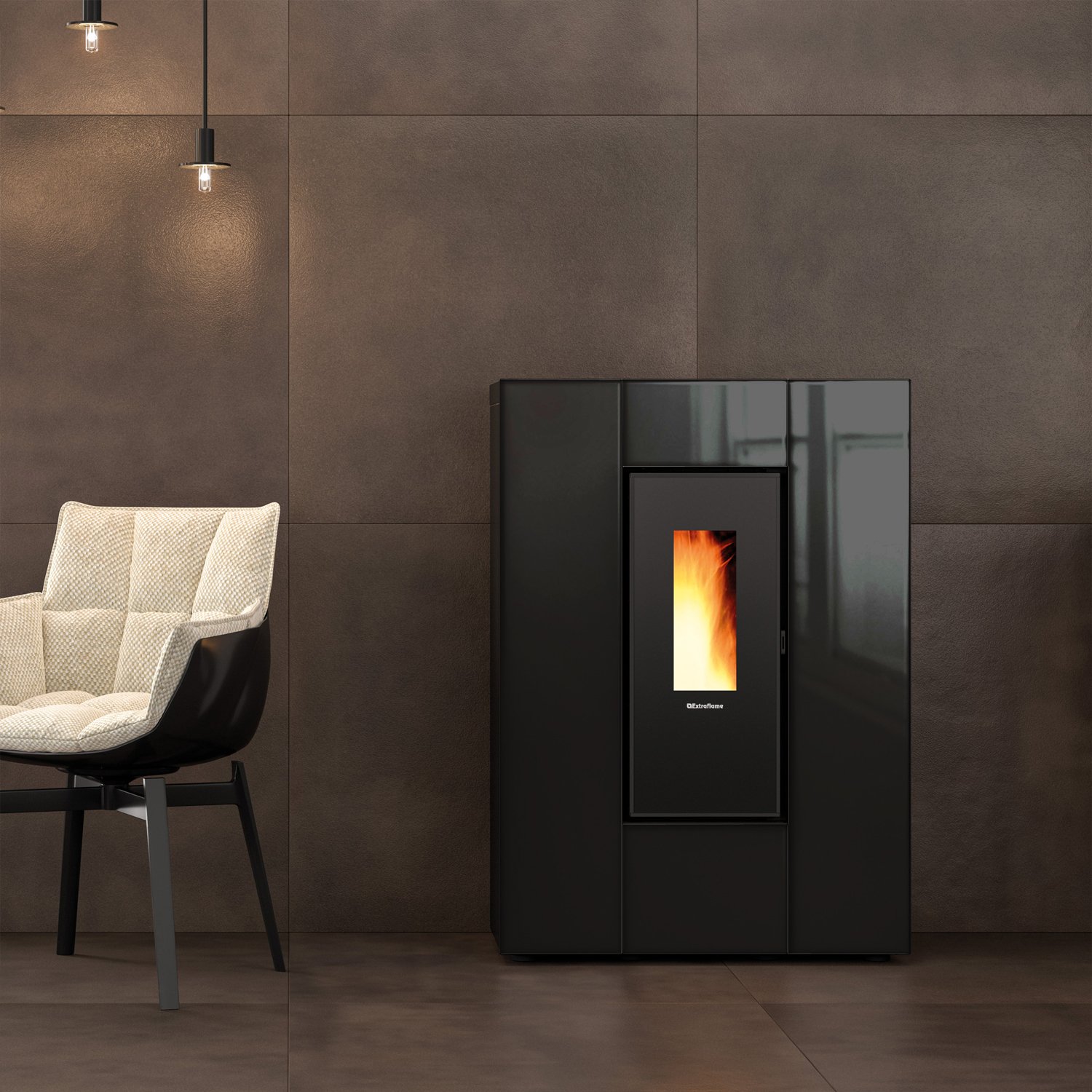 Extraflame Marilena Plus AD Pelletofen Crystal Schwarz-Anthrazit Extraflame Marilena Plus AD Pelletofen 8 kW – Crystal Schwarz-Anthrazit | Kanalisierbar & leise – Bild 1