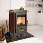 Fireplace Florenz Kaminofen – 7,3 kW | Kochplatten, Keramikverkleidung & Messing-Reling für Wohnküchen