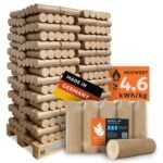 Heizfuxx Nestro XL Blue Holzbriketts – 10 kg x 96 Gebinde (960 kg Palette) | Hoher Heizwert & lange Glimmdauer