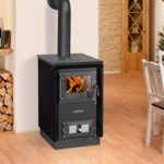 Justus Rustico-50 2.0 – 7 kW Küchenofen Schwarz mit Kochplatte & Scheibenspülung