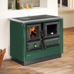 Justus Küchenofen Rustico-90 2.0 – 7 kW Holzherd mit Backfach & Stahlverkleidung Grün