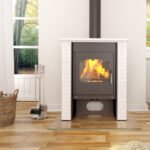 HS Flamingo Bali Kaminofen – 9 kW | Kachelofen mit verzierter Keramik, externer Luftzufuhr & hoher Effizienz