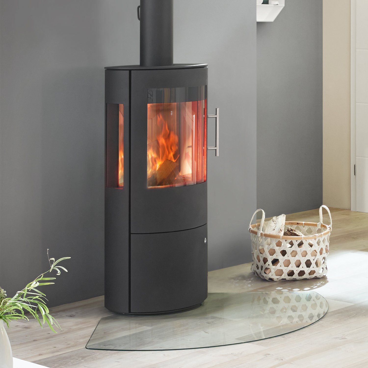 Königshütte Draco Kaminofen Stahltür Königshütte Draco – 5 kW Kaminofen mit 3-seitiger Verglasung & modernem Design – Bild 1