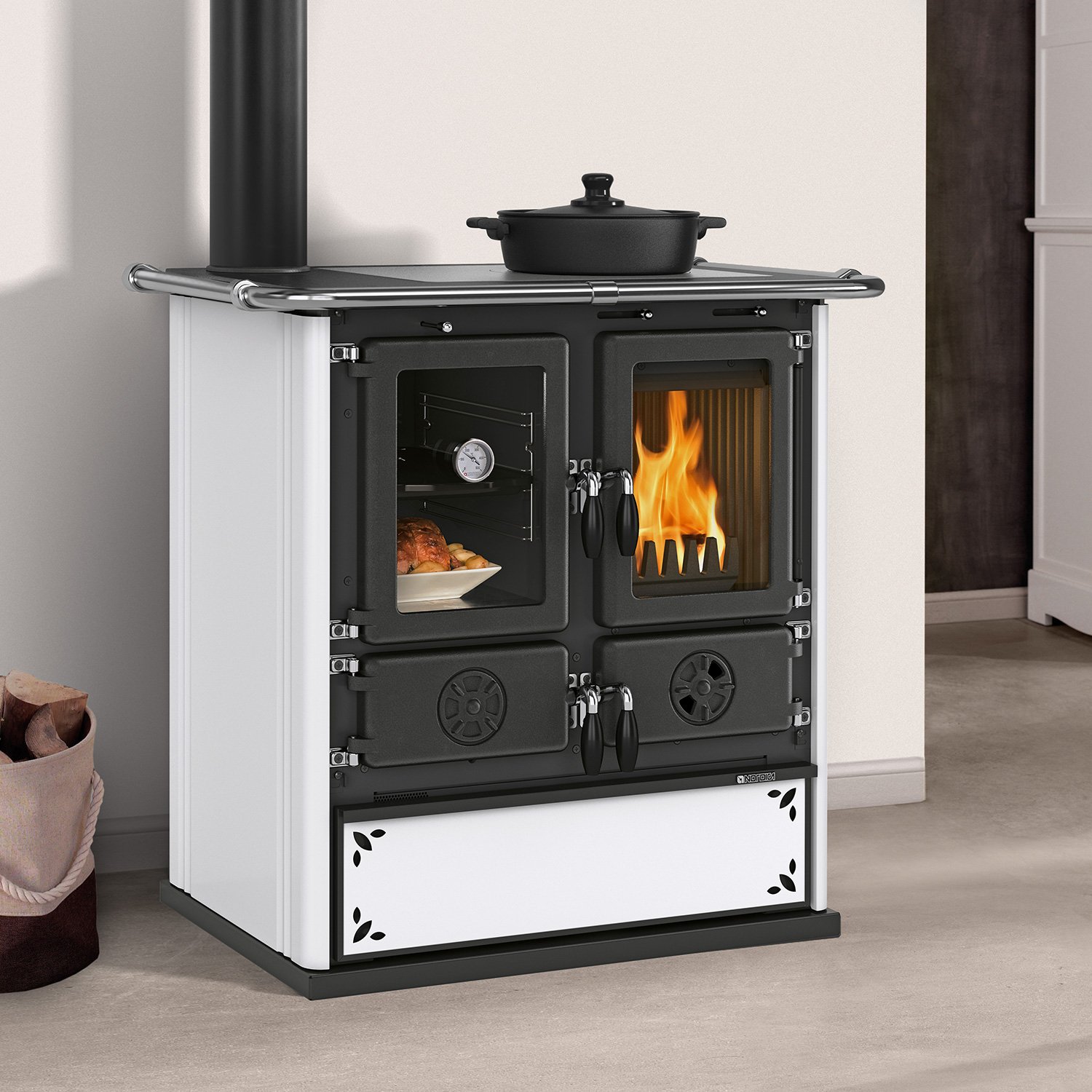 La Nordica Rosetta SX.16 Steel Küchenofen Stahl Weiss gesprenkelt La Nordica Rosetta SX 16 Steel Küchenofen – Holzherd mit Backofen, 7,9 kW & Stahlverkleidung – Bild 1