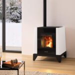 Oranier Pio Pelletofen conStone Seidenweiß – 5,5 kW, 90 % Wirkungsgrad, Kompakt & Modern