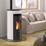 Oranier Sando 60 Pelletofen Seidenweiß – 8 kW, LAS-Anschluss, WiFi & automatische Brennertopf-Reinigung