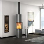 Spartherm Passo L Kaminofen – 6,1 kW | Runder Design-Ofen mit 180° Panoramascheibe & flexiblen Anschlüssen