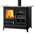 Thermorossi Margot Evo – 12,1 kW Küchenofen Anthrazitgrau mit Kochplatte & zweigeteiltem PANEPIZZA-Backfach