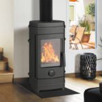 Wamsler Rocky Kaminofen 7 kW – Gusseisen-Holzofen mit großer Sichtscheibe & Scheibenspülung