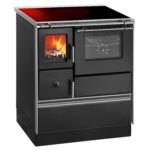 Westminster K 176 F/A 70 Style Küchenofen Schwarz – 5 kW Holzherd mit Glaskeramik-Kochfeld & Backfach