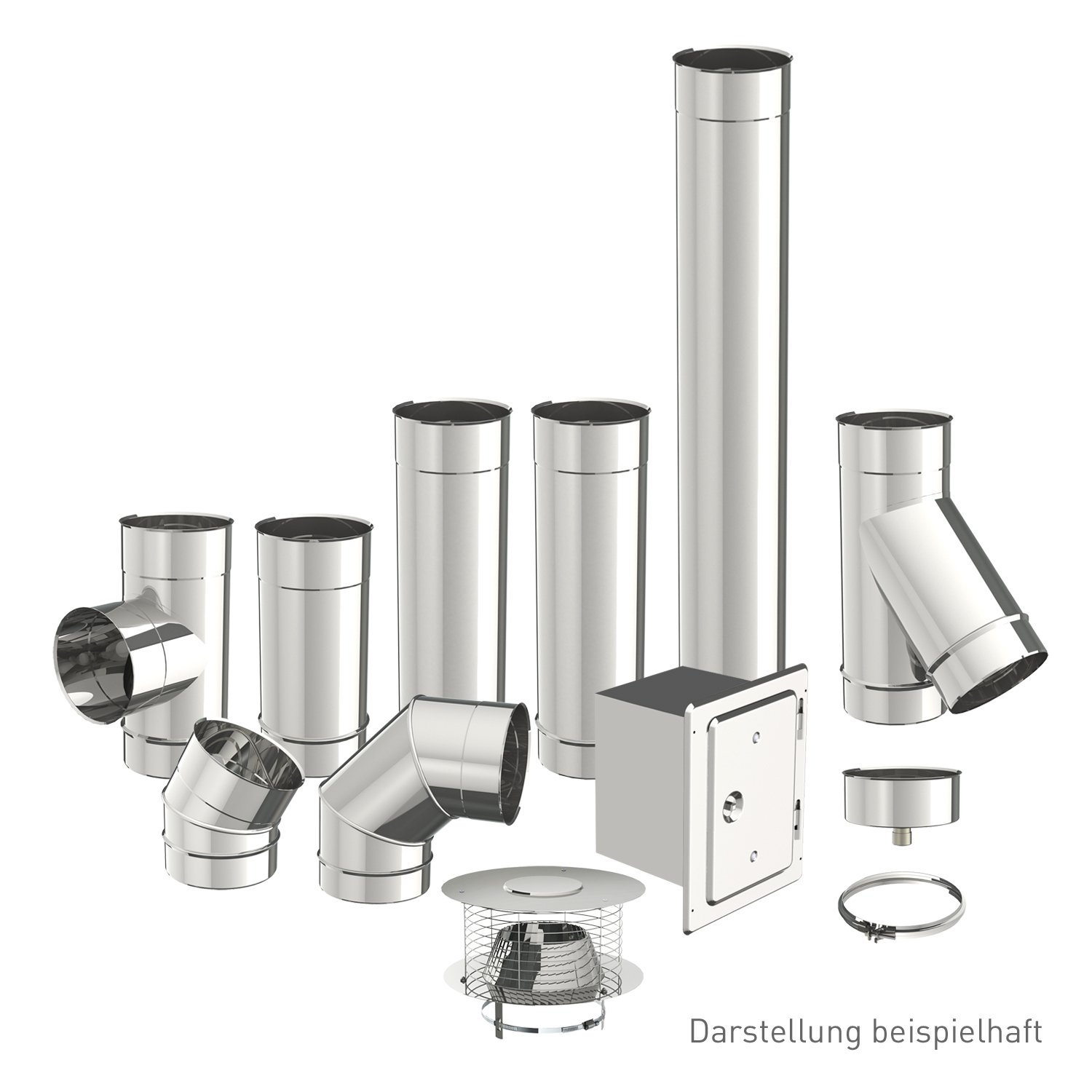 Holetherm Sanierungsschornstein, Einwandiger Edelstahlschornstein 150 mm im Set, Länge 5 m Holetherm Sanierungsschornstein 150 mm – Einwandiger Edelstahlschornstein Set 11 m – Bild 1